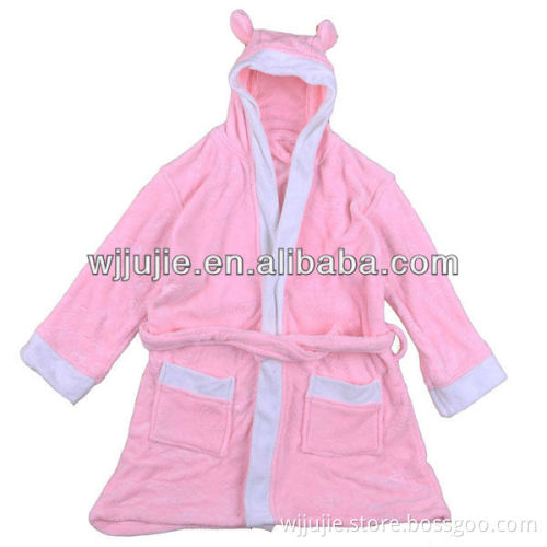 hooded kids microfiber bathrobe